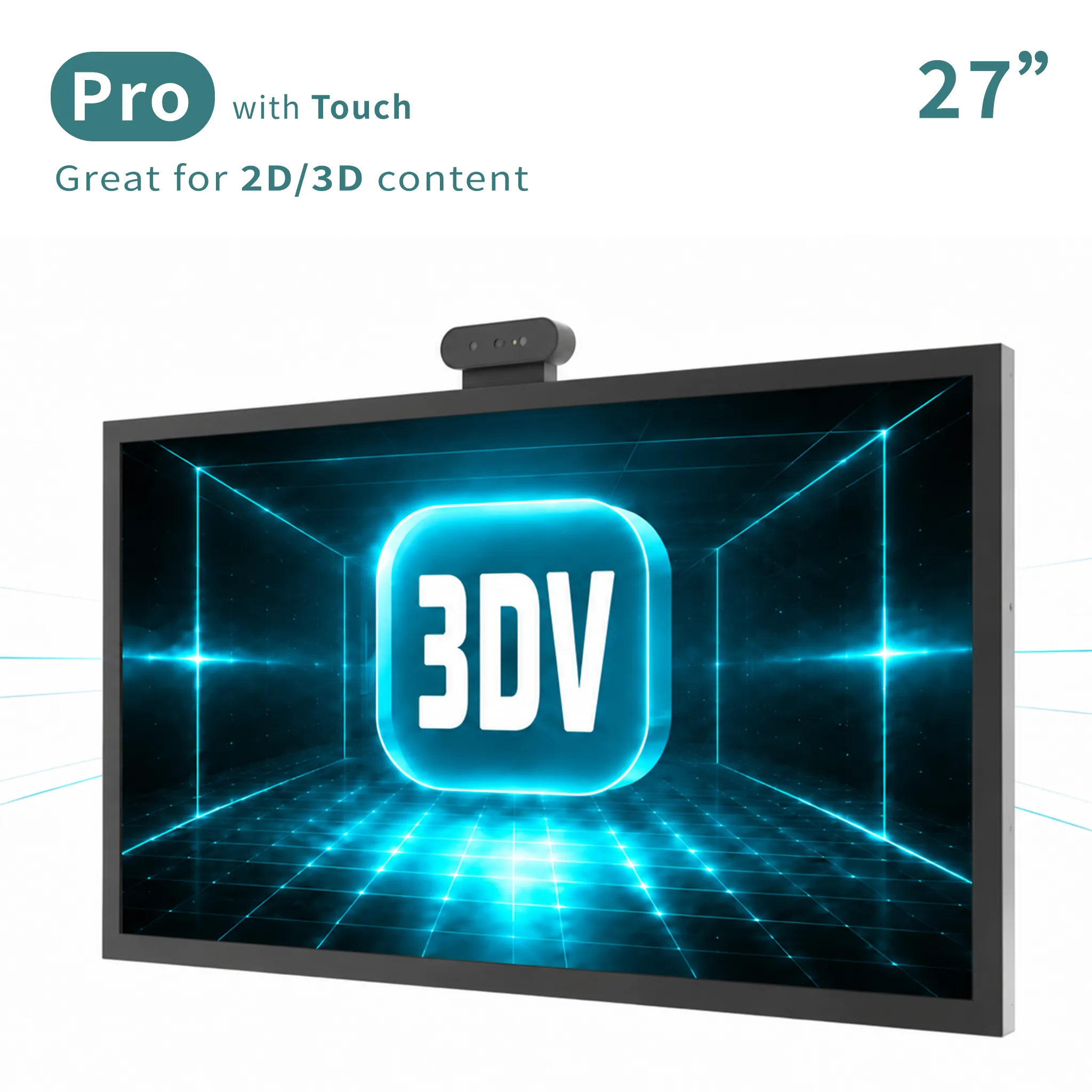 27-inch 3DV Pro Display with Touch product render.