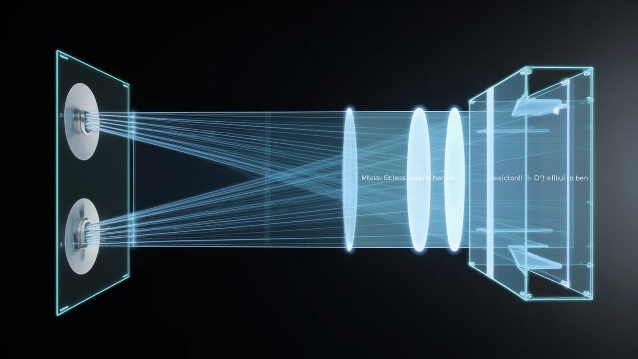 Diagram showing parallax barrier versus lenticular optical layers used in autostereoscopic 3D screens