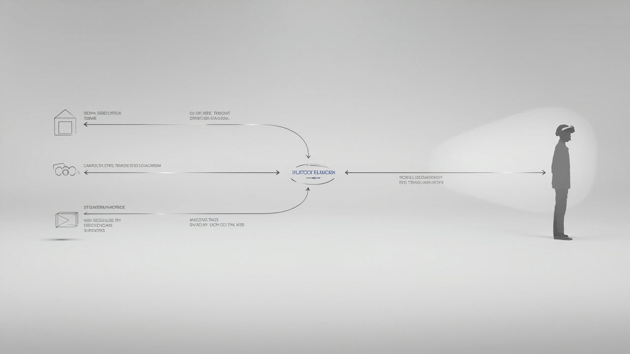Workflow diagram showing stereo-ready source content flowing into a 3DV Spatial Display with eye-tracked lenticular delivery.