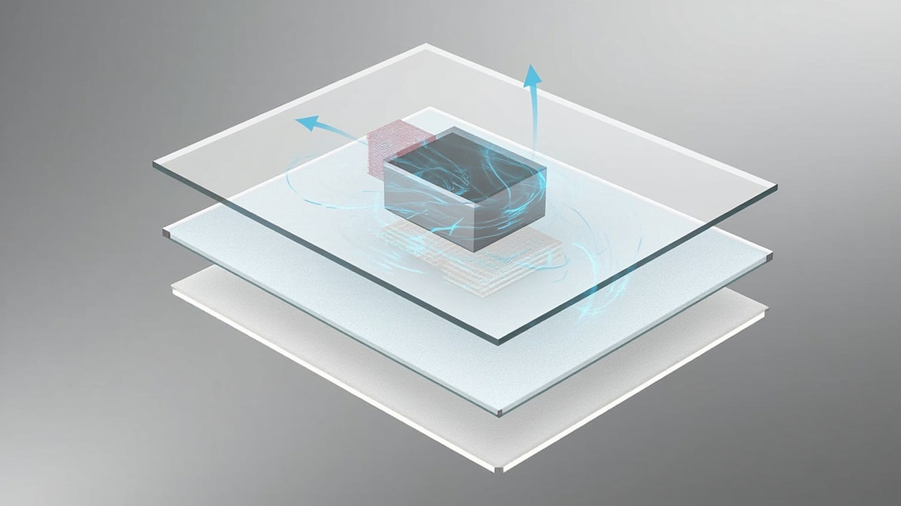 Diagram of an autostereoscopic display layering microlens optics, eye tracking, and stereo content over a 4K panel